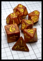 Dice : Dice - Dice Sets - Q Workshop Classic Elven Copper Swirl and Yellow - eBay May 2016
